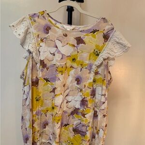 LC Lauren Conrad Pastel Floral Blouse